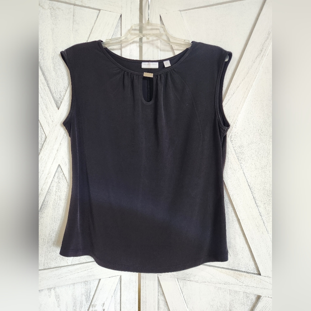 New York & Company Black Sleeveless Blouse